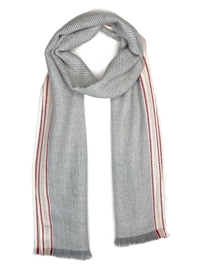 Pinstriped Alpaca Scarf Main Image. Pinstriped Alpaca Scarf Main Image.