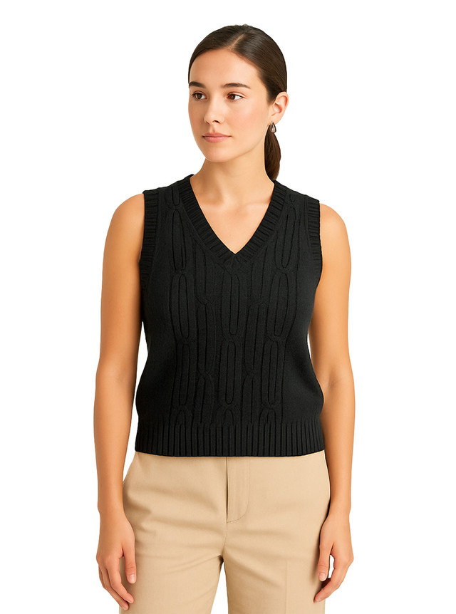 Alpaca and Tangüis Cotton Women's Sweater Vest - Main Alpaca and Tangüis Cotton Women's Sweater Vest - Main