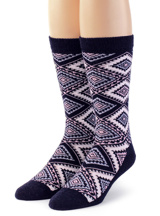 Women's Diamond Argyle Alpaca Crew Socks
Front View