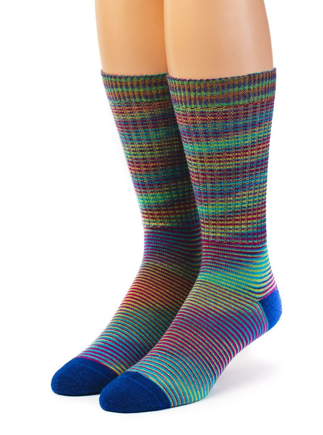 High Frequency 100% Baby Alpaca Wool Dress Socks -Space Dye
Front View