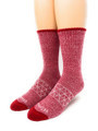 All Purpose Cushioned Crew Alpaca Socks - Red Front.
