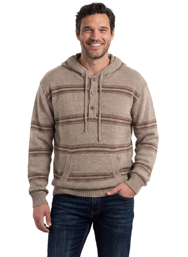 Baja Alpaca Striped Hoodie on Model Front