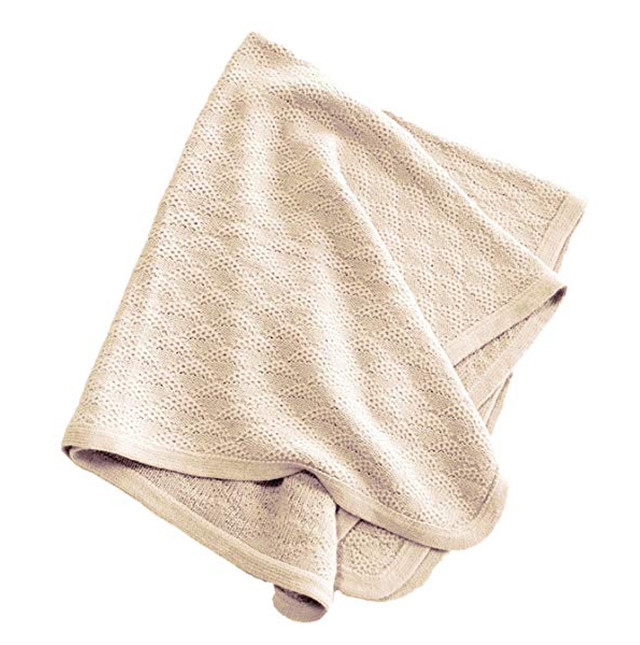 Crescent Knit Superfine Alpaca Lap Throw Quatrefoil Pattern