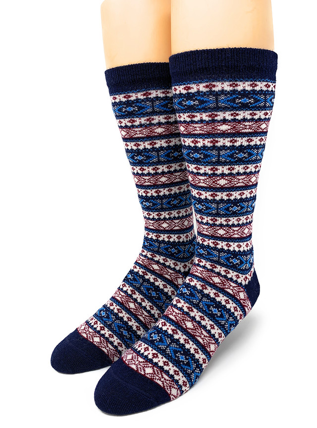 Snozone Nordic Patterned Alpaca Socks front view
