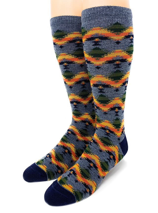 Power Line Patterned Alpaca Socks 
Front