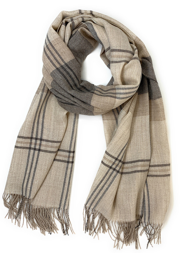 Max Plaid Organic Baby Alpaca Scarf and Wrap / Oversized Looped