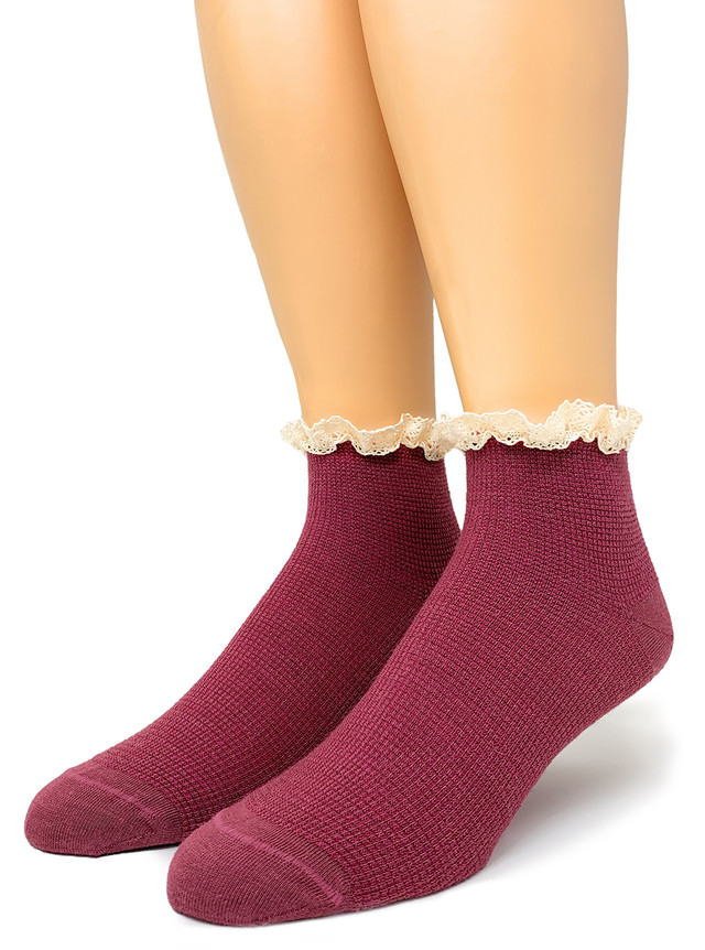 Women's Beloved Lace Anklet Alpaca Socks - 4-Season Alpaca Socks
Toe / Main
