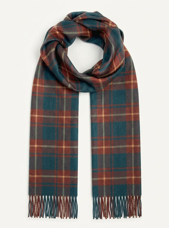 Tribeca Tartan Plaid Alpaca Scarf Twisted  - Main.