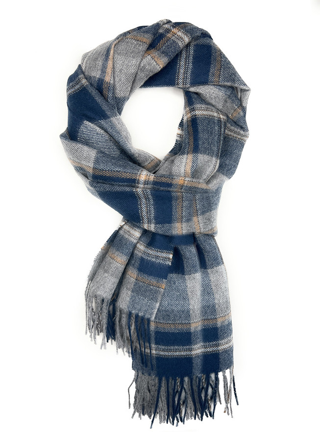 Bushwick Tartan Alpaca Plaid Scarf, Looped - Main Image.