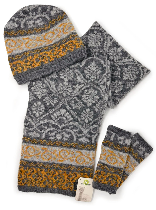 Highland Alpaca Jacquard Knit Separates, 3-piece set, main image