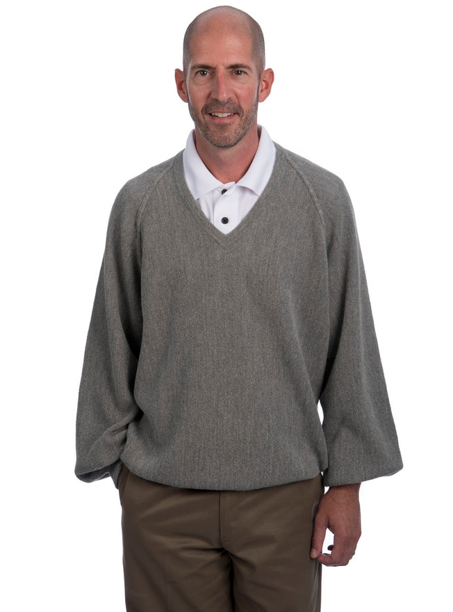Men's Retro Pro Golf V-Neck Alpaca Sweater main image.