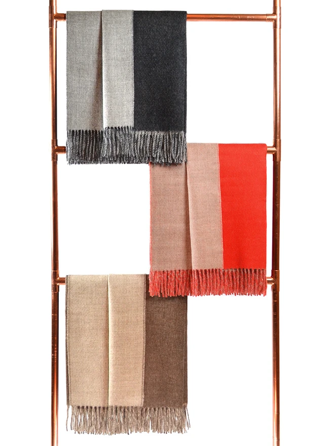 Reversible Baby Alpaca Throw Blanket, 100% Baby Alpaca Wool, Double Sided, main image.
