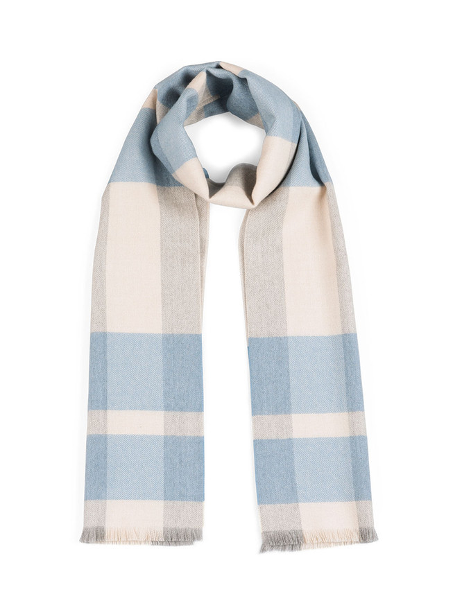 Unearthed Large Plaid 100% Baby Alpaca Wool Scarf - looped