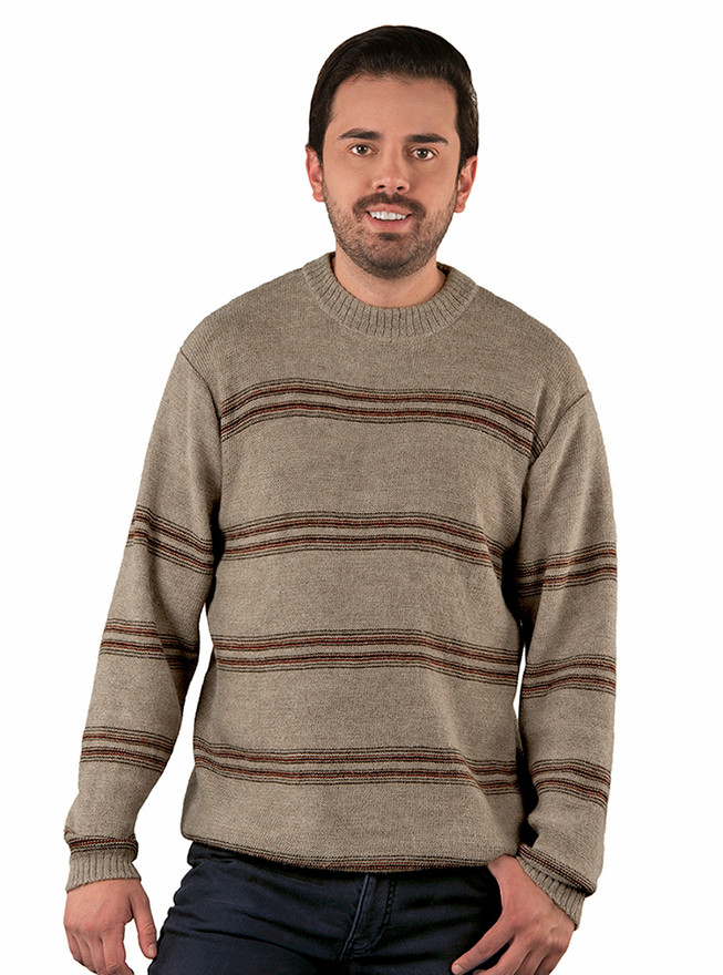 Men's Baja Crewneck Striped Alpaca Sweater
on Model Main