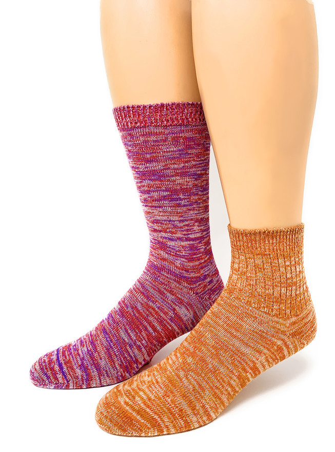 Marled Hand-Cranked Alpaca Socks
Main showing Ankle and Mid Crew