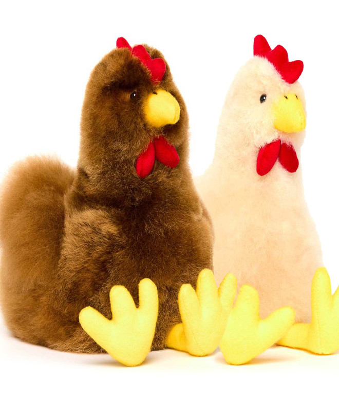 Alpaca Fur Chicken and Rooster Stuffed Animals Main by OriginAlpaca.