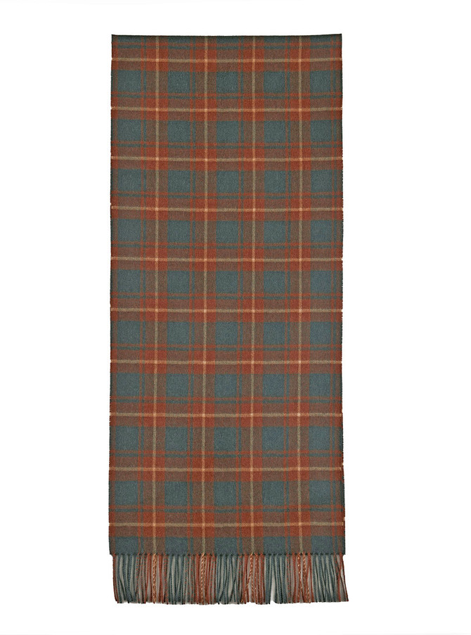 Tribeca Tartan Plaid Alpaca Scarf - Flat.