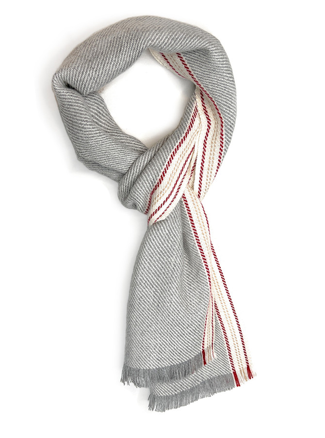 Baron Pinstripe Baby Alpaca Scarf Looped