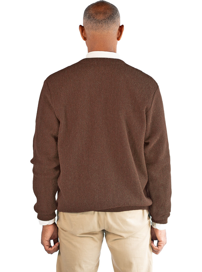 Alpaca Striped Golf Cardigan with Pockets ~ Vintage 1950-60's