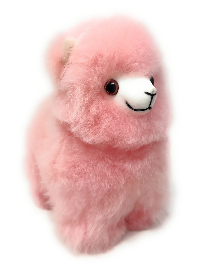 Fluffy Anime Alpaca Fur Plushie Stuffed Animal - Pink