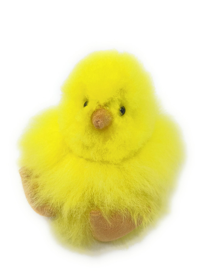 100% Alpaca fur Chick Yellow front.