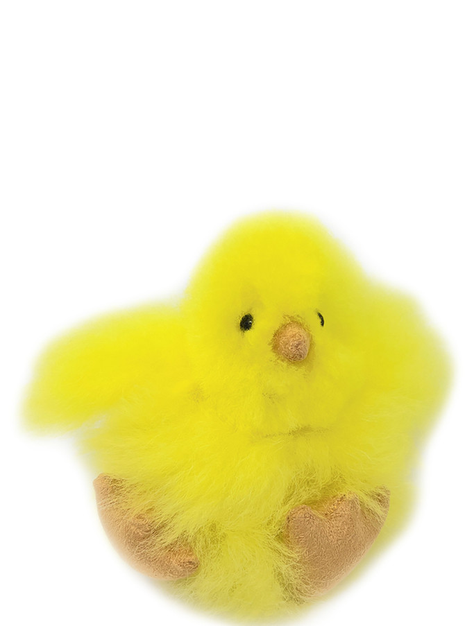 100% Alpaca fur Chick Yellow - wings spread.