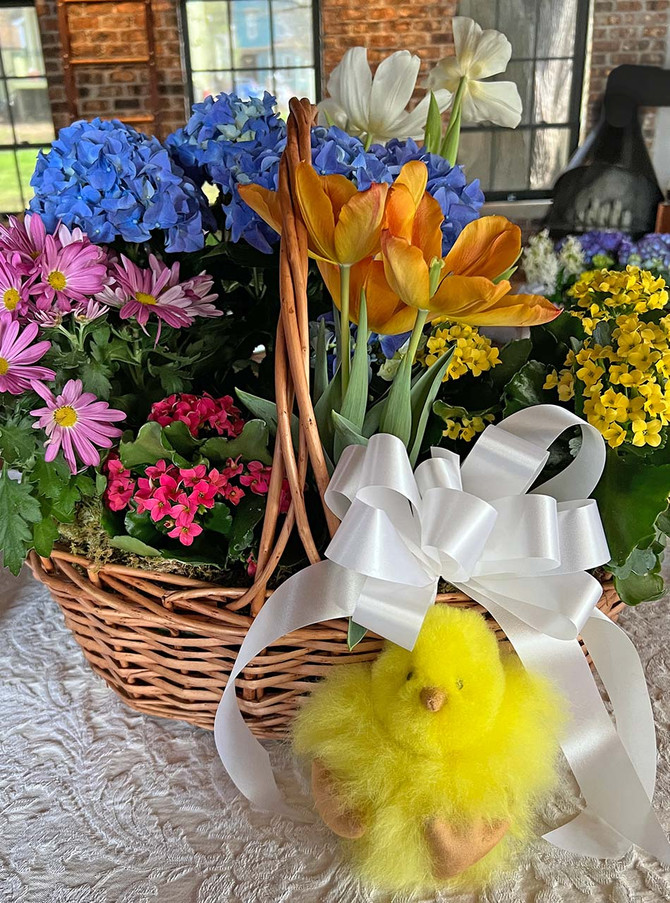 Easter Chick Yellow Alpaca fur Figure lifestyle image.