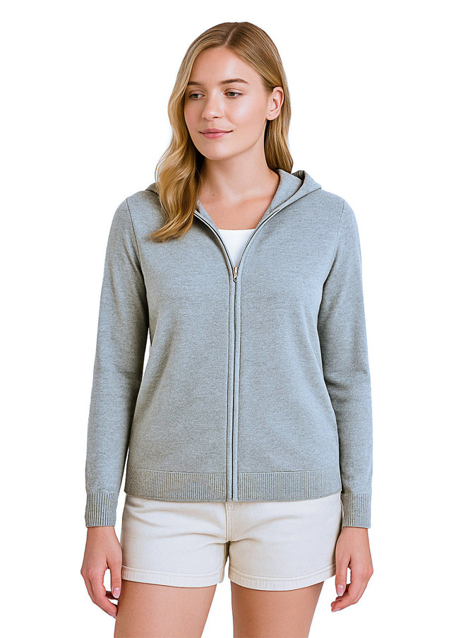 Alpaca and Tangüis Hooded Zip Cardigan for Women - Main