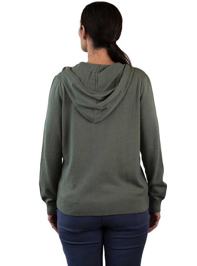 Women's Alpaca and Cotton Zip Hoodie back
