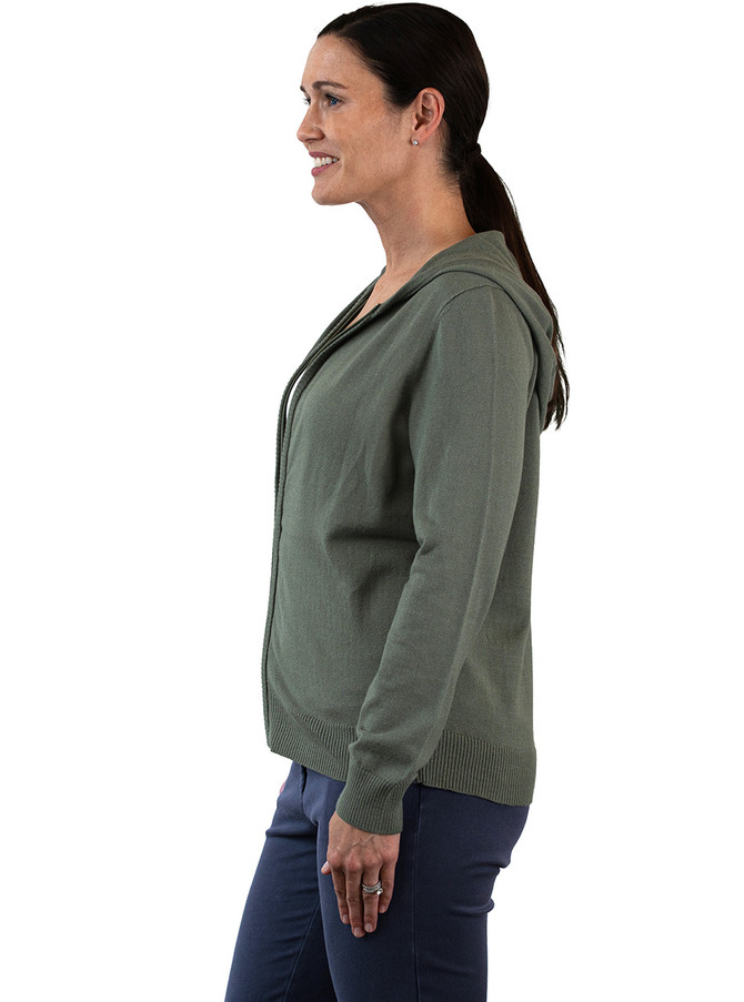 Women's Alpaca and Cotton Zip Hoodie side