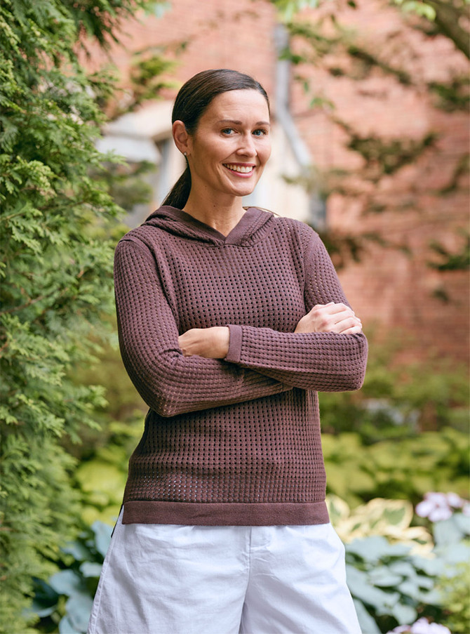 Women's Alpaca & Tangüis Cotton Openwork Pullover Hoodie - Lifestyle