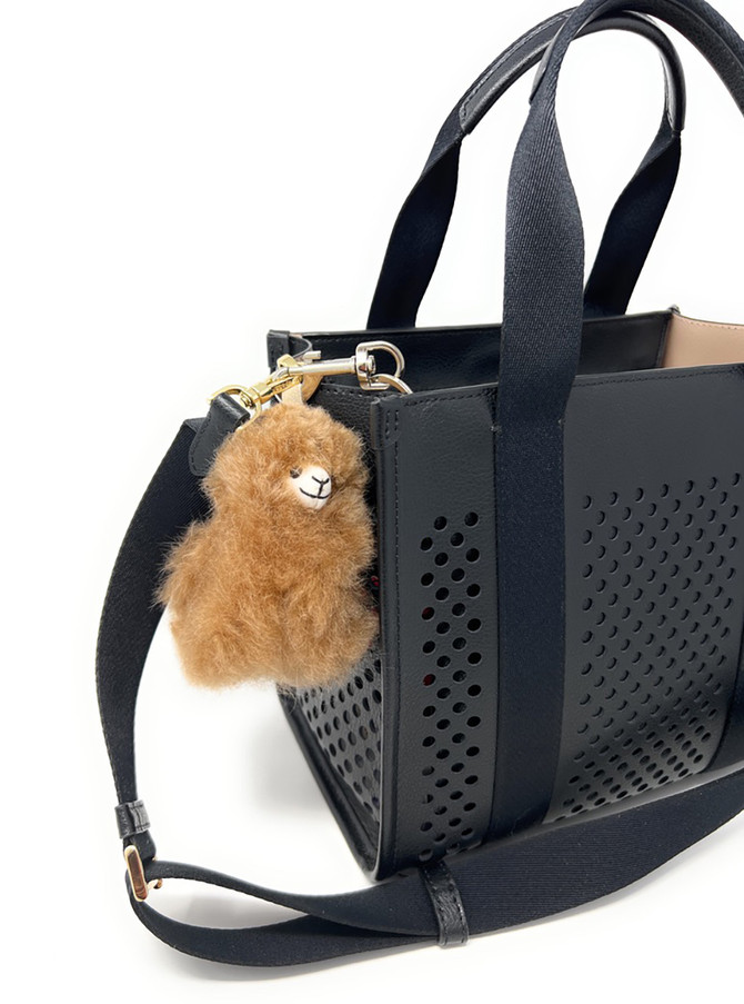 Alpaca Purse Fob & Keychain on handbag