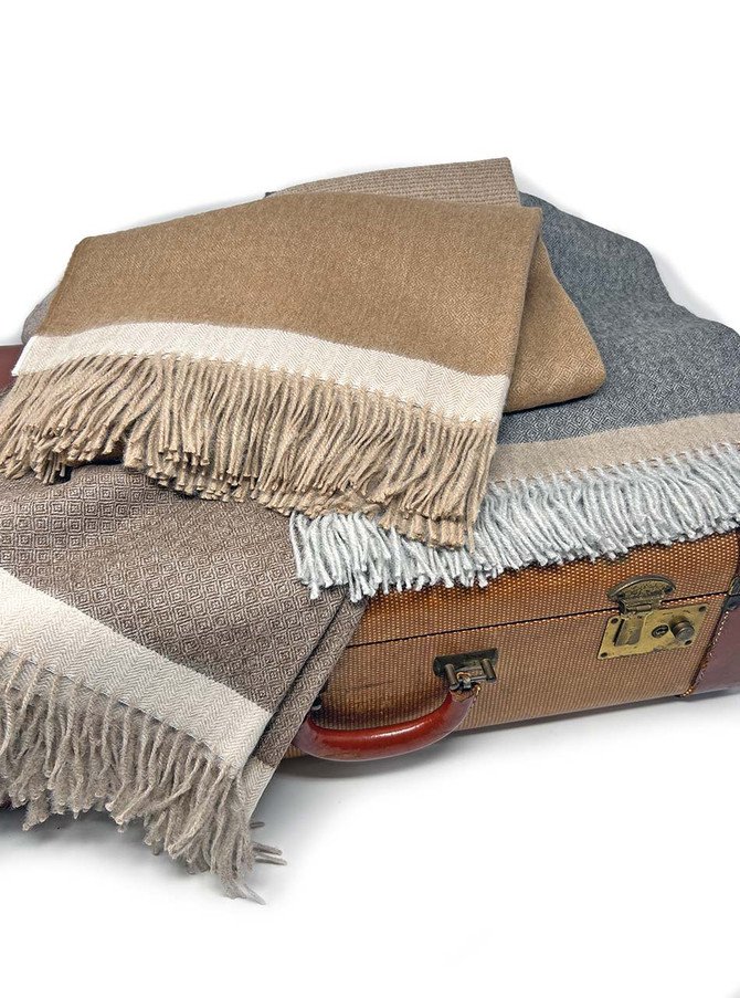 Organic Ombre Baby Alpaca Throws, Three colors, display image