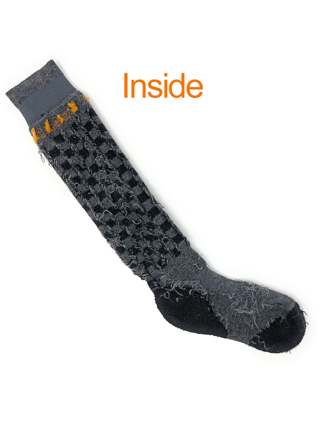 Adventure Checkered Alpaca Over-the-calf Socks, Inside.