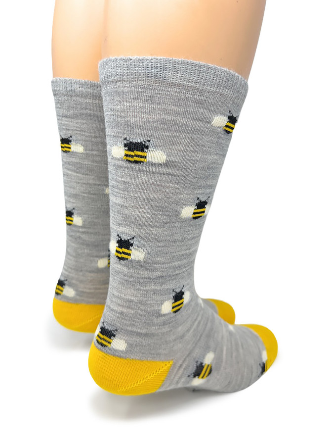 Bee Happy Alpaca Socks back view for women