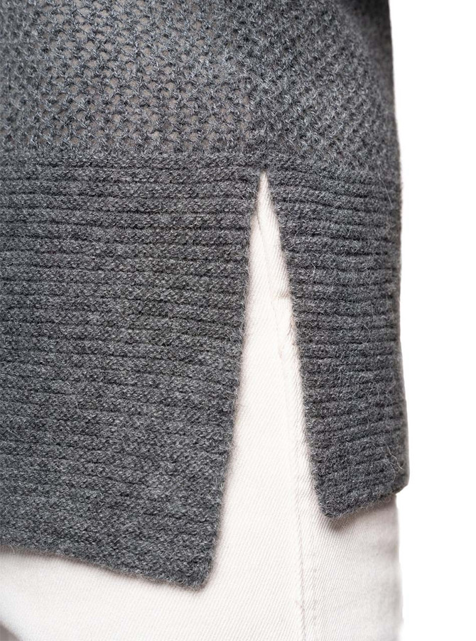 Airelle Openwork Sweater 100% Baby Alpaca on Model, detail