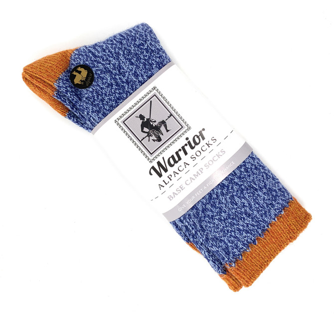 Warrior Alpaca Basecamp Hiking Socks- Orange/Blue Marl Package