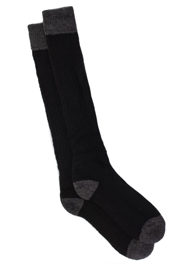 Long John Heavy Terry Alpaca Boot Socks - Flat