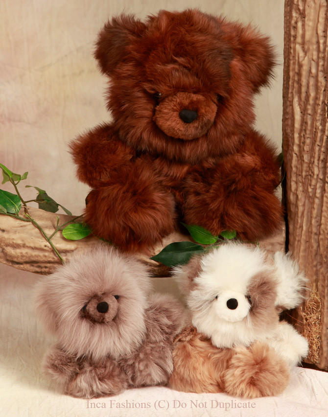 Chubby Sitty Alpaca Fur Bear 9" and 5"