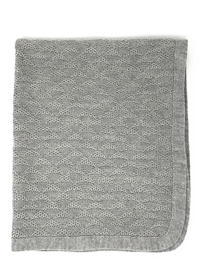 Crescent Knit Baby Alpaca Blanket Quarter Fold