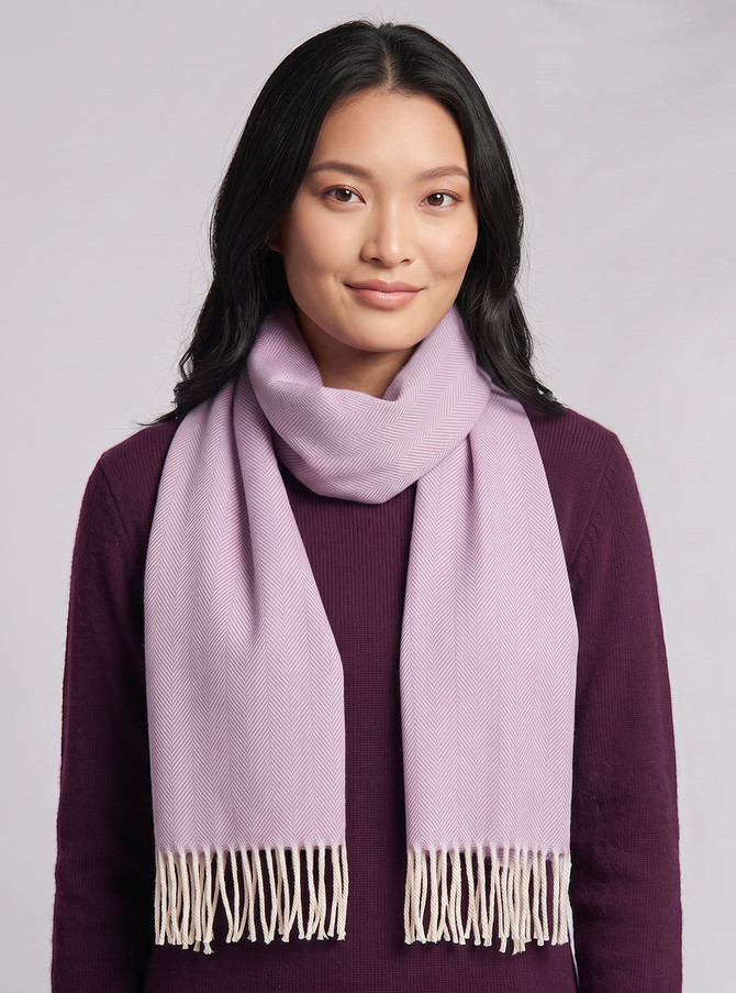 Herringbone Scarf - 100% Baby Alpaca, looped - main image