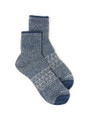 All Purpose Alpaca Quarter-Crew Socks in Slate Blue, Flat.