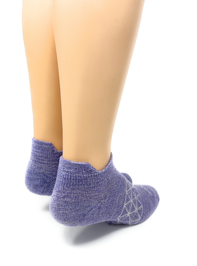 All Purpose Alpaca Ankle Socks, Lilac, Heel.