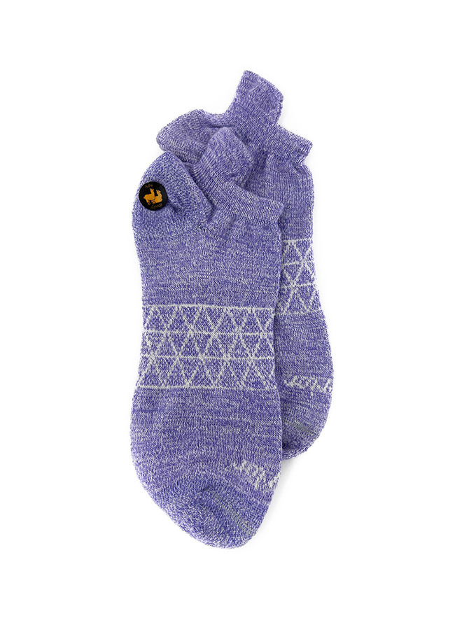All-Purpose, All-Season Alpaca Tab Ankle Socks - Lilac,  Flat.
