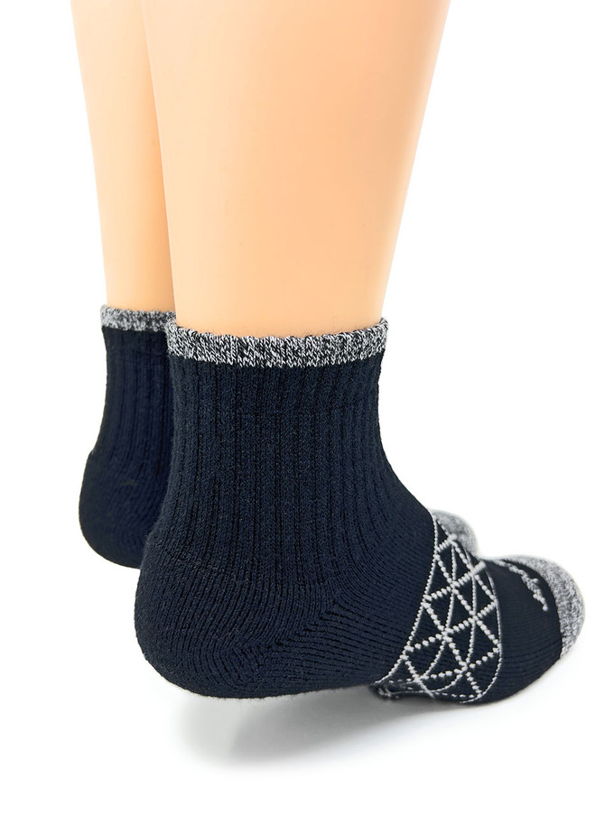 Everyday Cushion Quarter-Crew Alpaca Socks, Heel view.