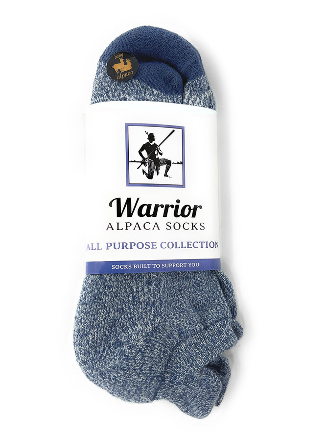 All Purpose Cushioned Alpaca Ankle Socks - Slate Blue - Packaging.
