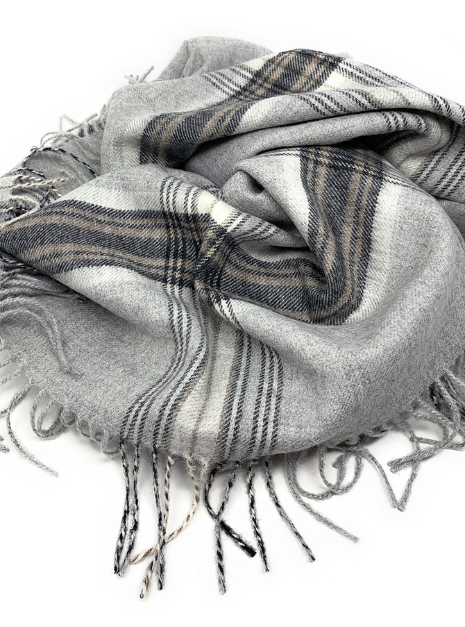 100% Baby Alpaca Wool Great Outdoors Plaid Throw Blanket
Close up