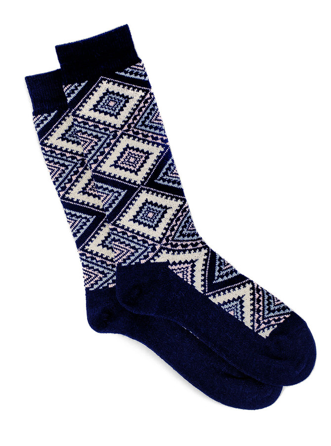 Women's Diamond Argyle Alpaca Crew Socks
Flat View