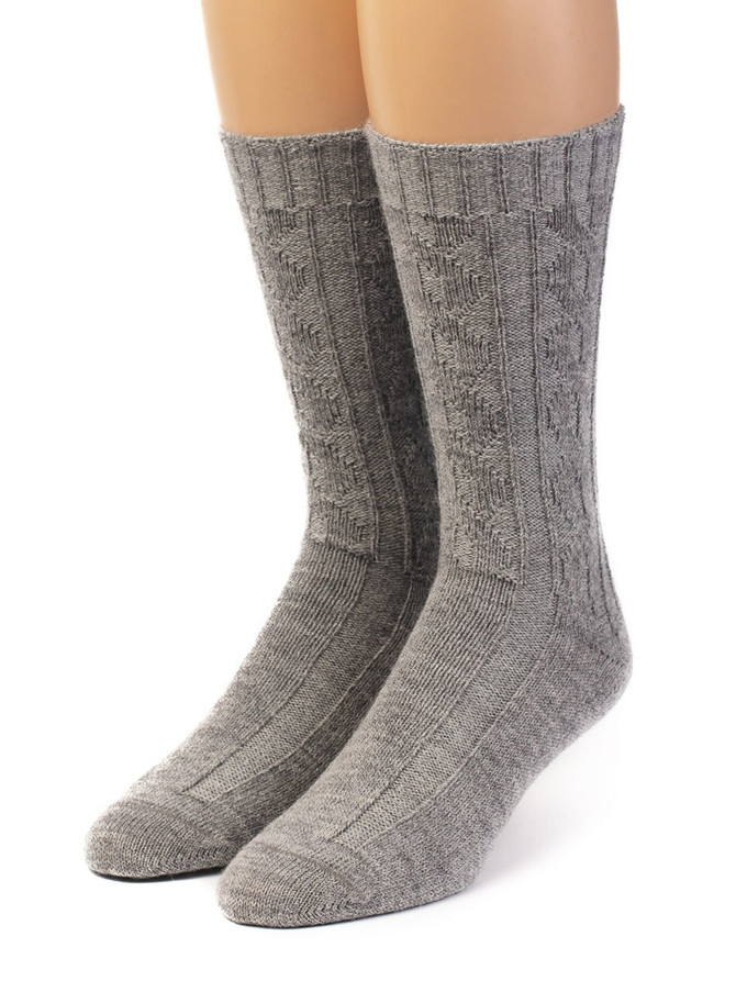 Women's Envy Cable Knit Alpaca Crew Socks Front View