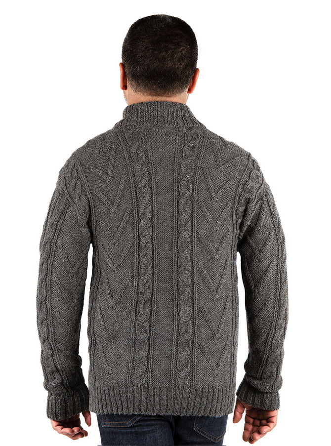 Men's Cecil Bulky Cable Alpaca Cardigan
On Model Back